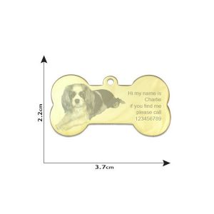 Pet tag / Dog Bone Photo Pendant - Large