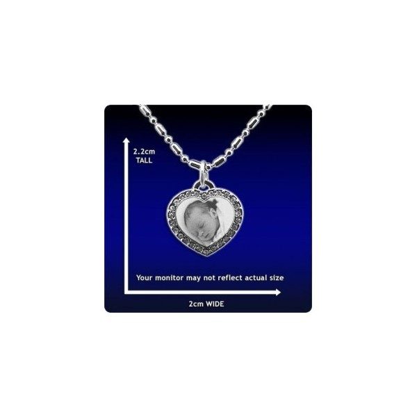 Photo Pendant - Diamante Heart - Small