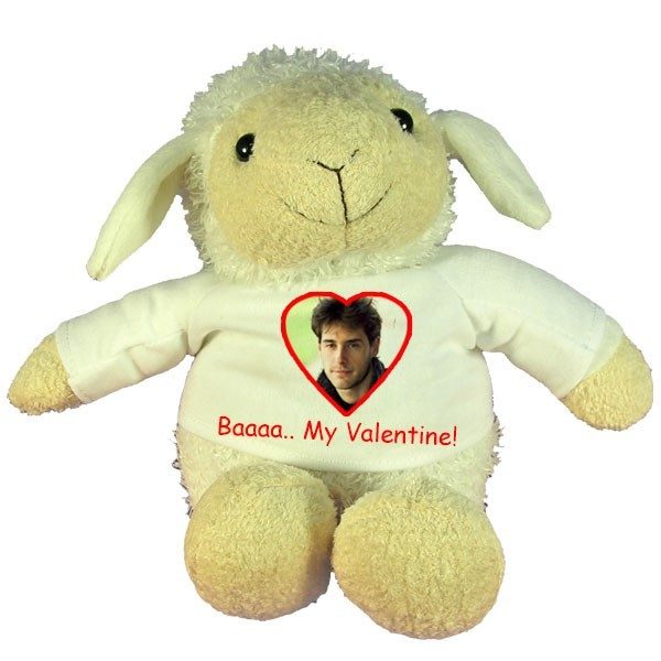 Personalised Valentines Gift Soft Plush Sheep with printed message