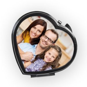 Heart Shaped Compact Mirror printed with a photo