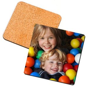 Square Photo Coaster with cork backing